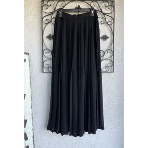Pierre Labiche Pleated Semi Sheer Maxi Skirt - Size Small - Black